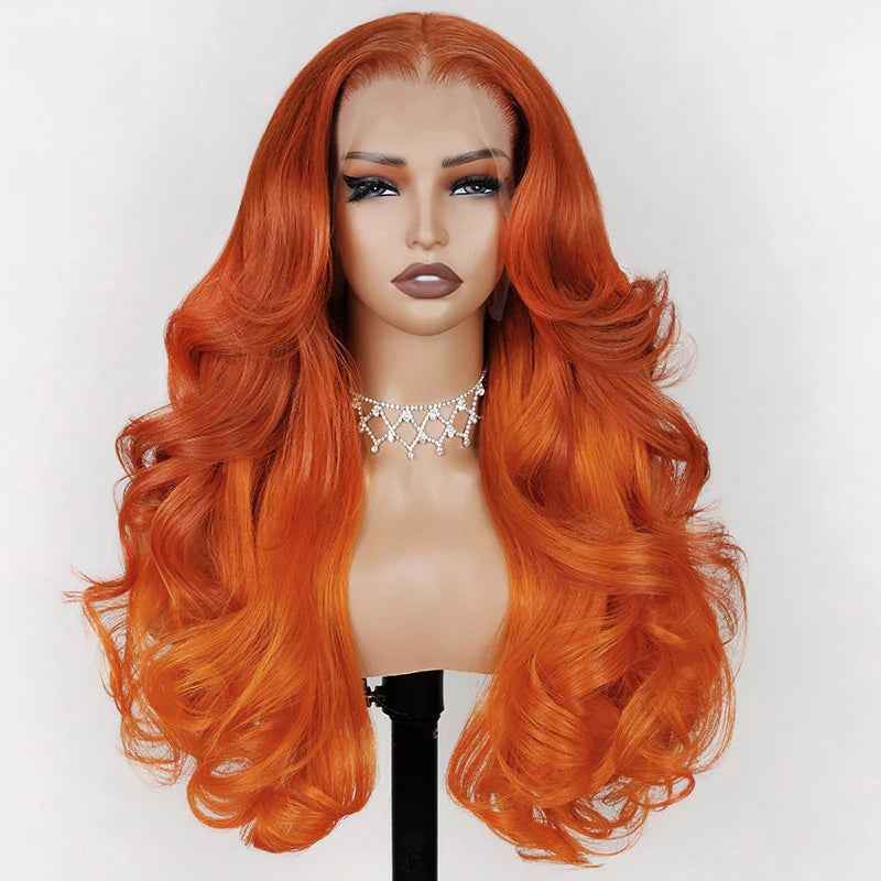 13x4 Lace Front Body Wave Wig - Orange