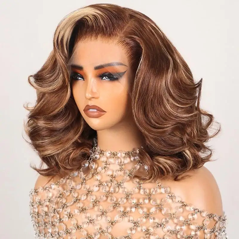 6x5 Pre-cut Glueless Bob Wig - Ombre Highlights