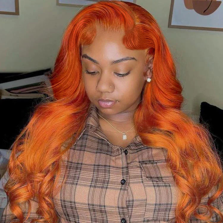 13x4 Lace Front Body Wave Wig - Orange