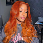 13x4 Lace Front Body Wave Wig - Orange