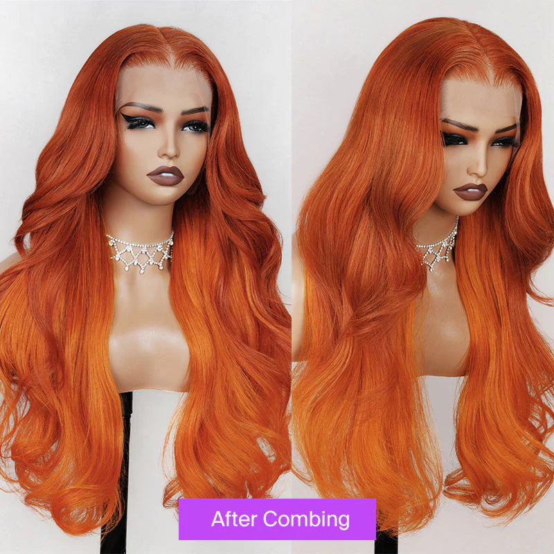 13x4 Lace Front Body Wave Wig - Orange