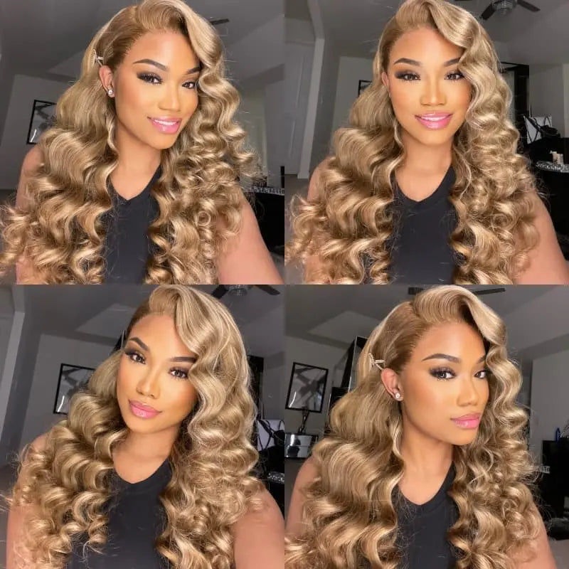 13x4 Luxury Lace front Wig- 613 Highlight Body Wave & Straight