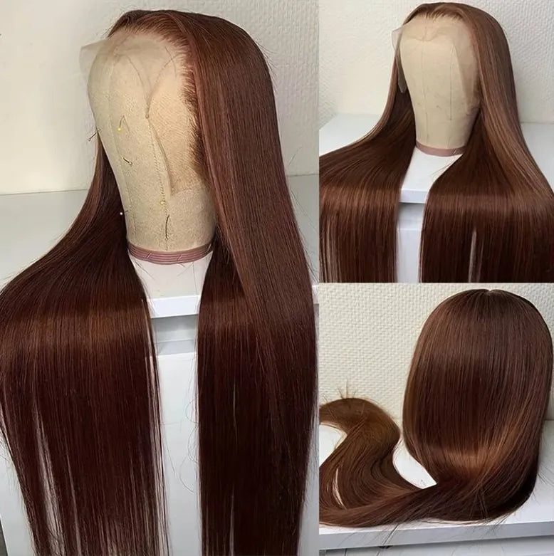 6x5 Glueless Straight Wig - Chestnut Brown