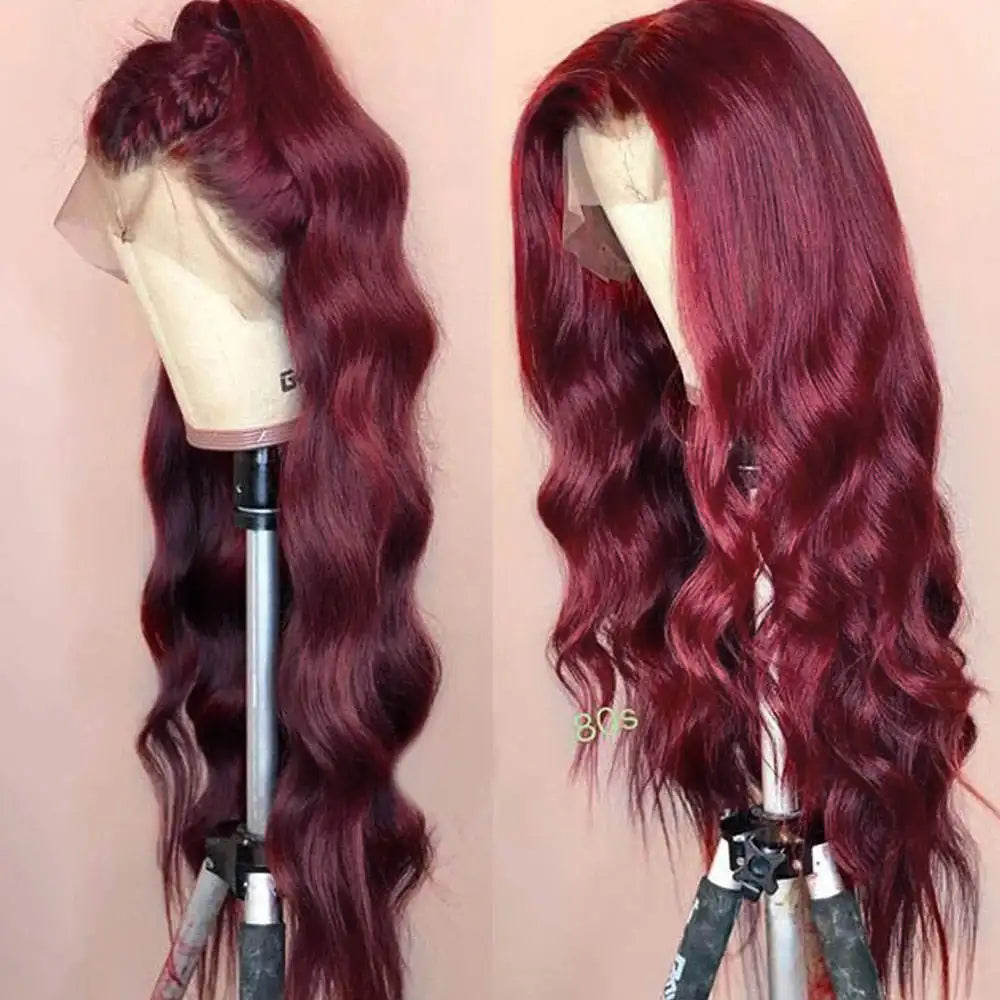 13x4 Lace Front Body Wave Wig - 99J Red