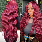 13x4 Lace Front Body Wave Wig - 99J Red