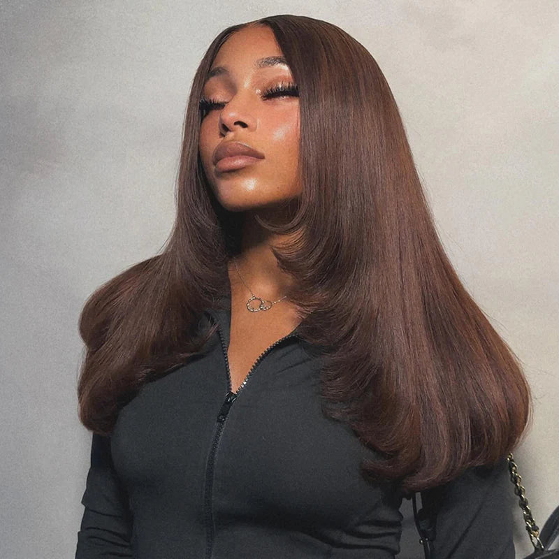 6x5 Glueless Straight Wig - Chestnut Brown