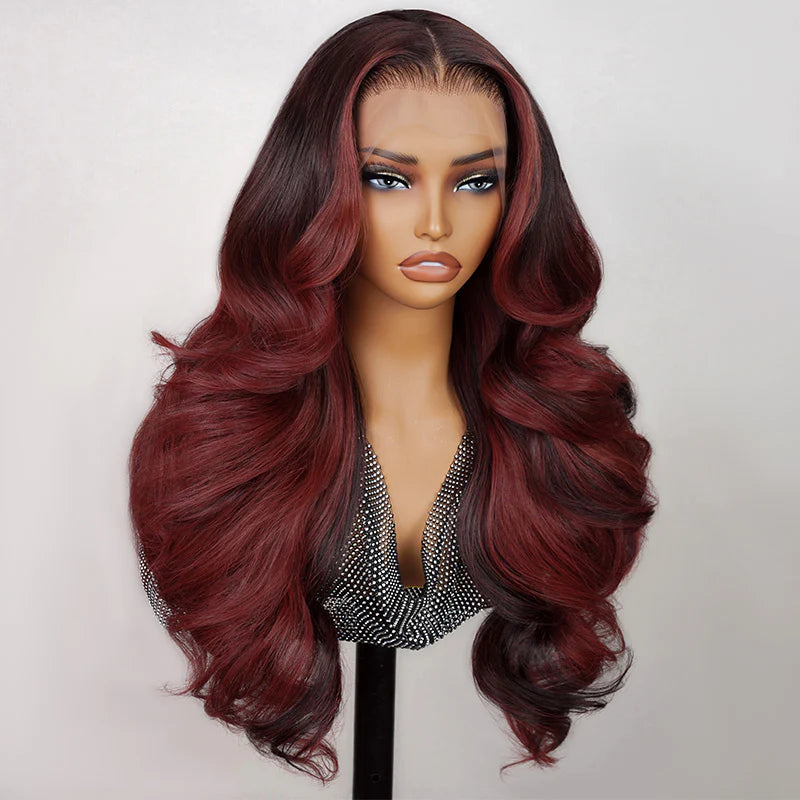 13x4 Lace Front Body Wave Wig - 99J Red